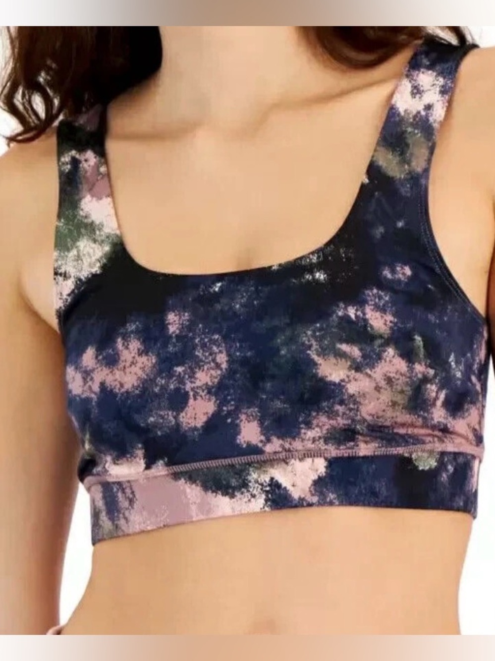 Jenni Women's Square-Neck Bralette, Multicolor Tie Dye, Large AMX